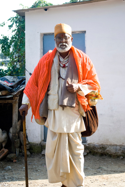 Indian Asian Hindu Sadhu Brahmin Adult Male People Vertical