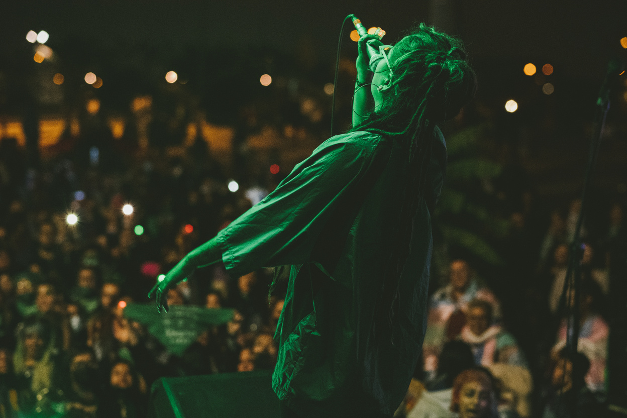 Woman singing